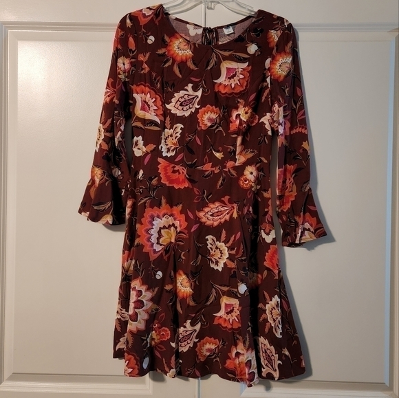 𝅺OLD Navy Women's Maroon Floral Dress, size 2 - Picture 1 of 7